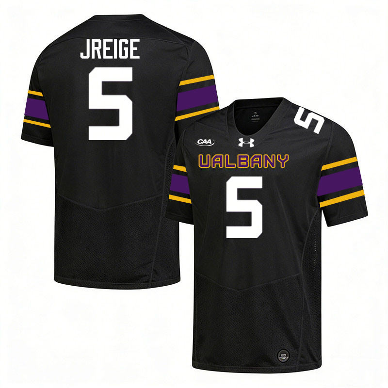 UAlbany Great Danes #5 Alex Jreige College Football Jerseys,Uniforms-Black